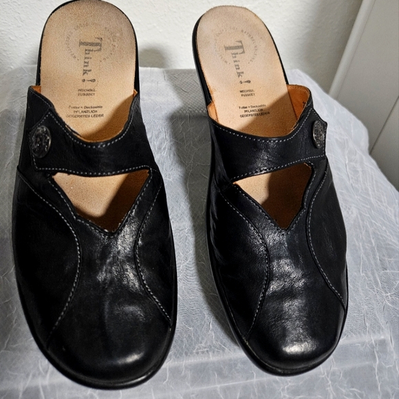 Think! Shoes - Black Leather Think Shoes (7.5) or (38)